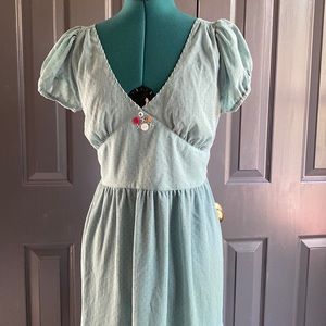 NWT VINTAGE Nick and Mo Dress prairie ditsy cottage core L babydoll dress femme